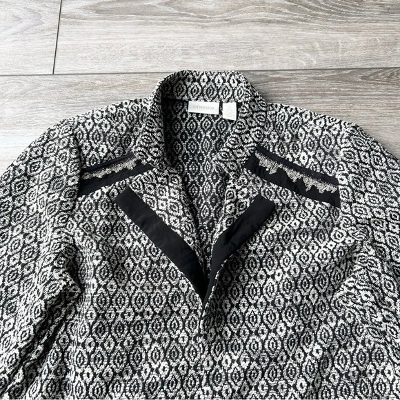 CHICOS Diamond Jacquard Moto Jacket - Picture 7 of 16
